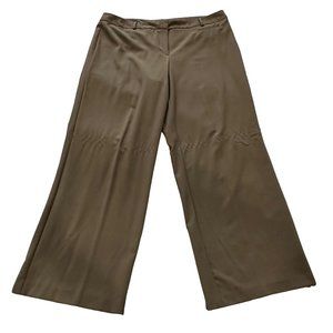 WOMEN'S DARK KHAKI FLAT FRONT STRAIGHT LEG PANTS BY GEORGE SIZE 18